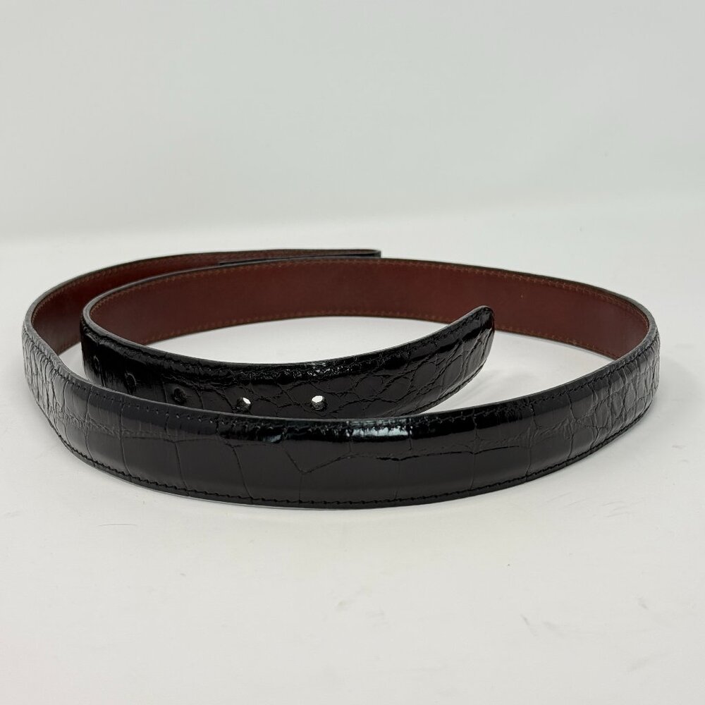 W. Kleinberg Genuine Alligator Skin Glazed Belt